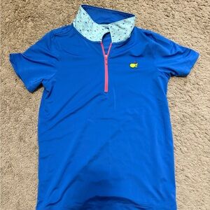 Masters Blue Kids Shirt with Patterned Collar